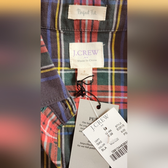 J.Crew Women's modern tartan button down shirt in Small petite - Picture 6 of 8
